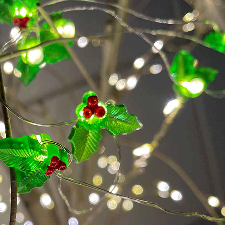 Guirlande Lumineuse Automnale En Feuille D'érable - 24 LED Blanc Chaud - 60 Cm Avec Minuterie - Alimentation USB Ou Piles - Pour Décoration Intérieur/extérieur