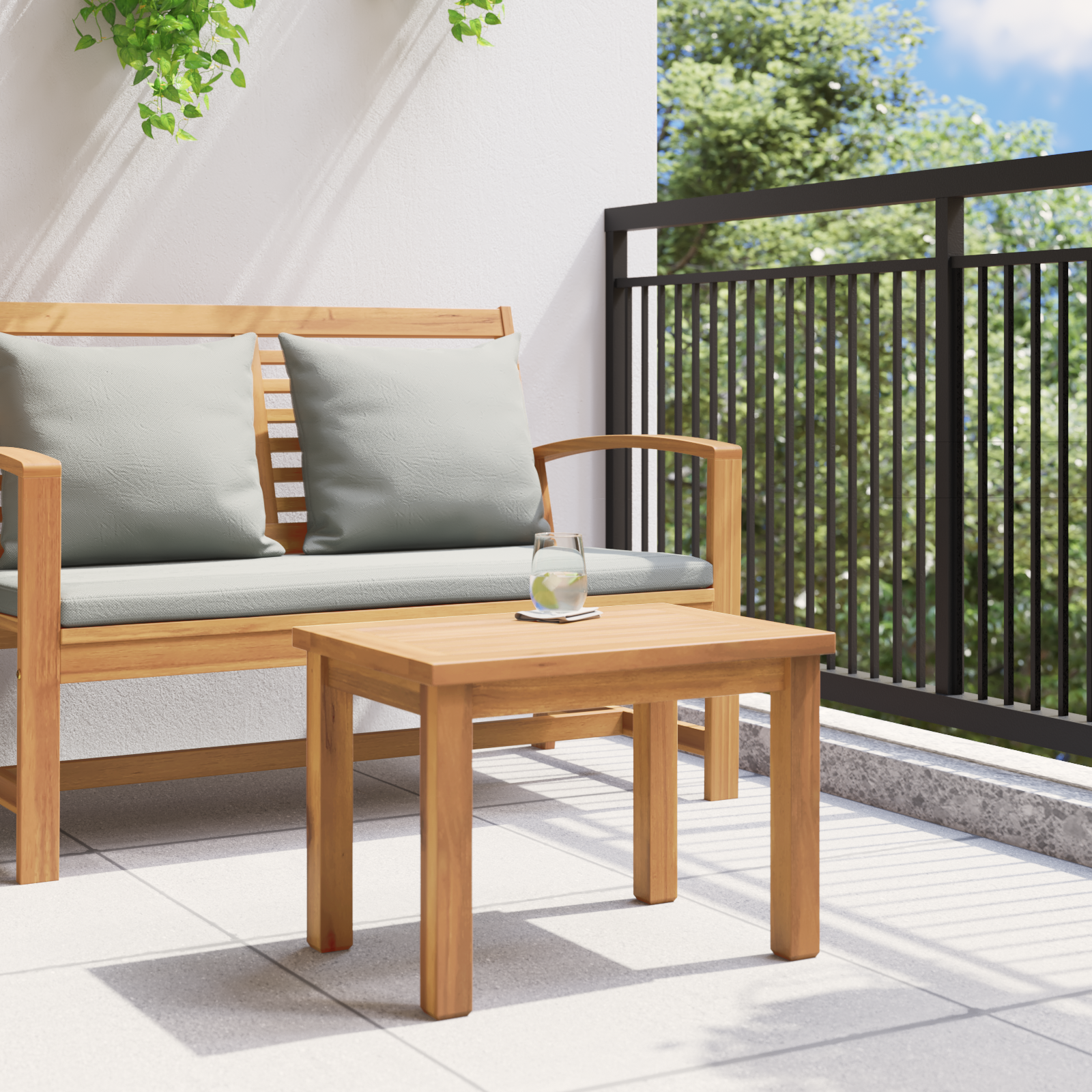 Table basse Marron 50 x 35 x 36 cm Bois de teck massif vidaXL - 4