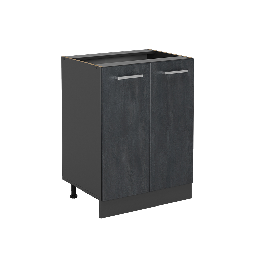 Meuble Bas Cuisine R-Line 40 Cm – Blanc Campagne/anthracite | Modulable, Sans Plan De Travail
