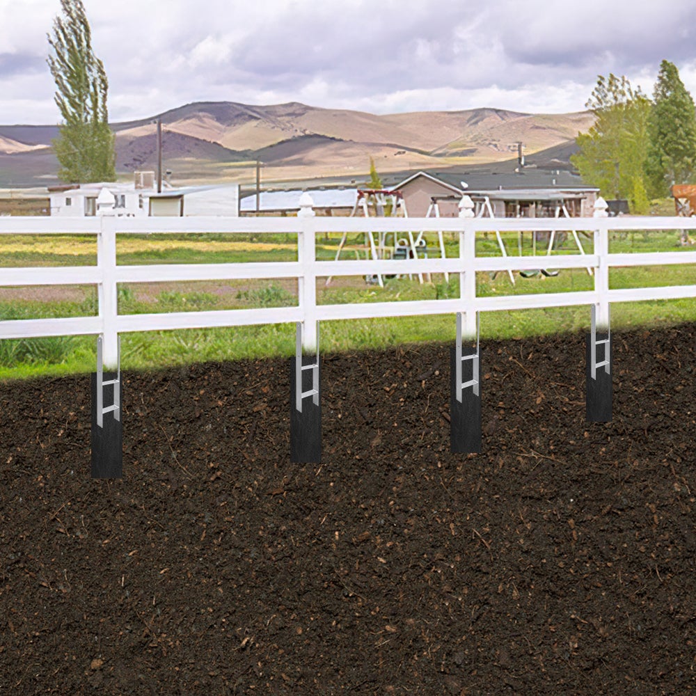 2x H Support de poteau H-ancre Patte de poteau Ancre de poteau Pied de poteau 141x600mm - 6