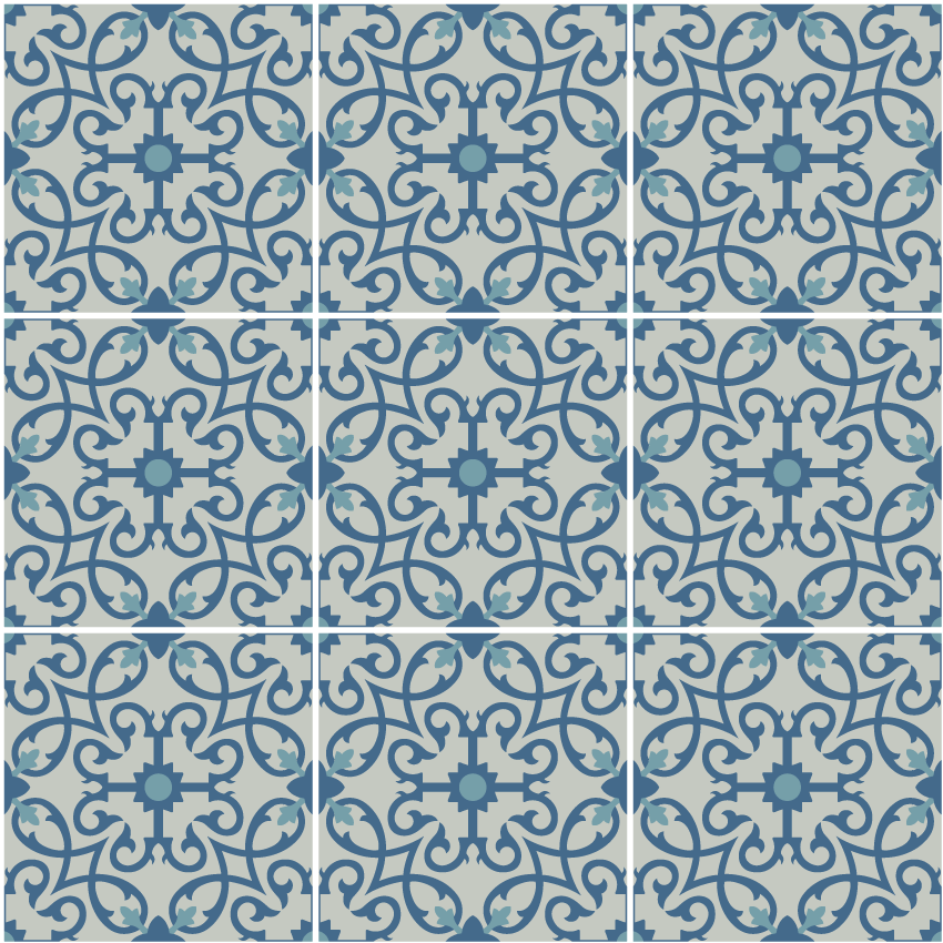 9 adesivi piastrelle di cemento azulejos Shana - Sticker adesivo - adesivi murali - 9stickers15x15cm - 2