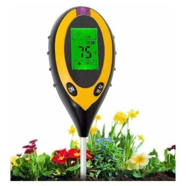 Tester gleby 4 w 1 do pomiaru pH, światła, wilgotności i temperatury, tester gleby dla roślin, do stosowania w gospodarstwie, wewnątrz i na zewnątrz