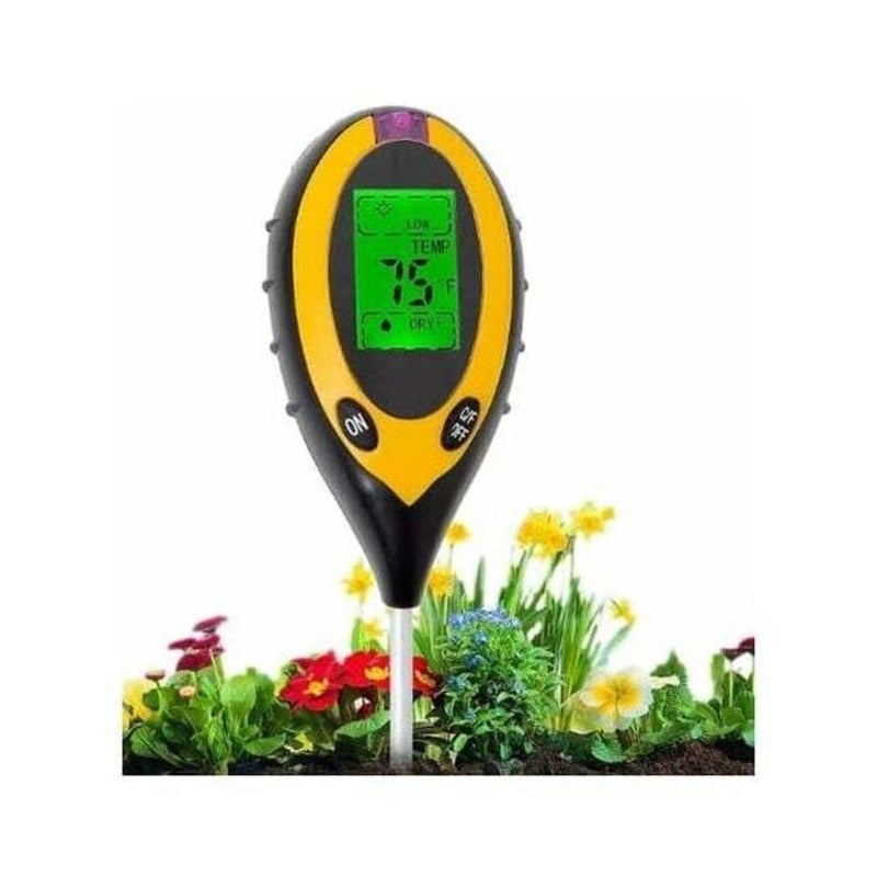 Tester gleby 4 w 1 do pomiaru pH, światła, wilgotności i temperatury, tester gleby dla roślin, do stosowania w gospodarstwie, wewnątrz i na zewnątrz