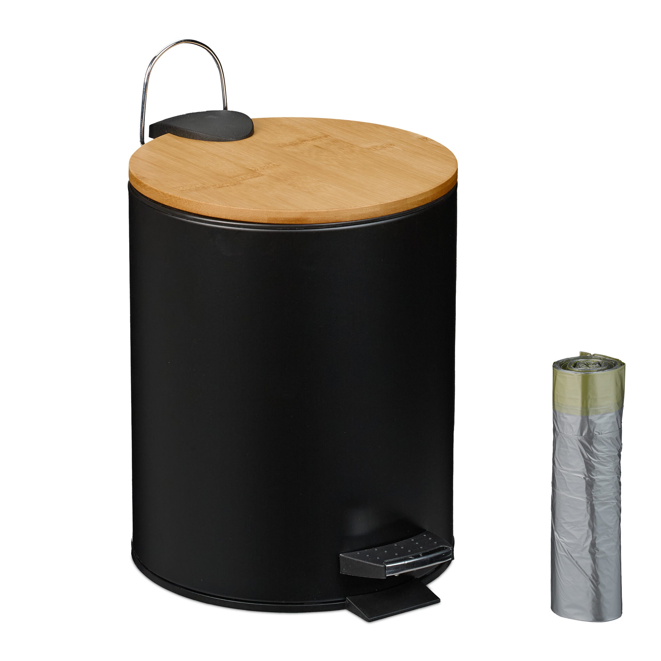 Relaxdays Poubelle de salle de bain avec sacs-poubelle, litres