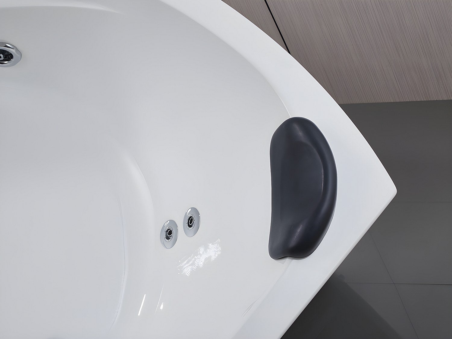 Baignoire balnéo d'angle avec système de cascade AGLENA - 2 places - 350L - 150*150*60 cm - 6