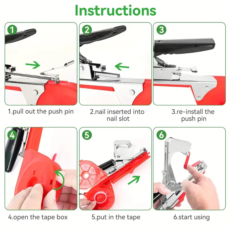 Machine à attacher les plantes pour attacher les tomates, les poivrons et les concombres rapidement et facilement, outil de jardinage pour vigne - 5