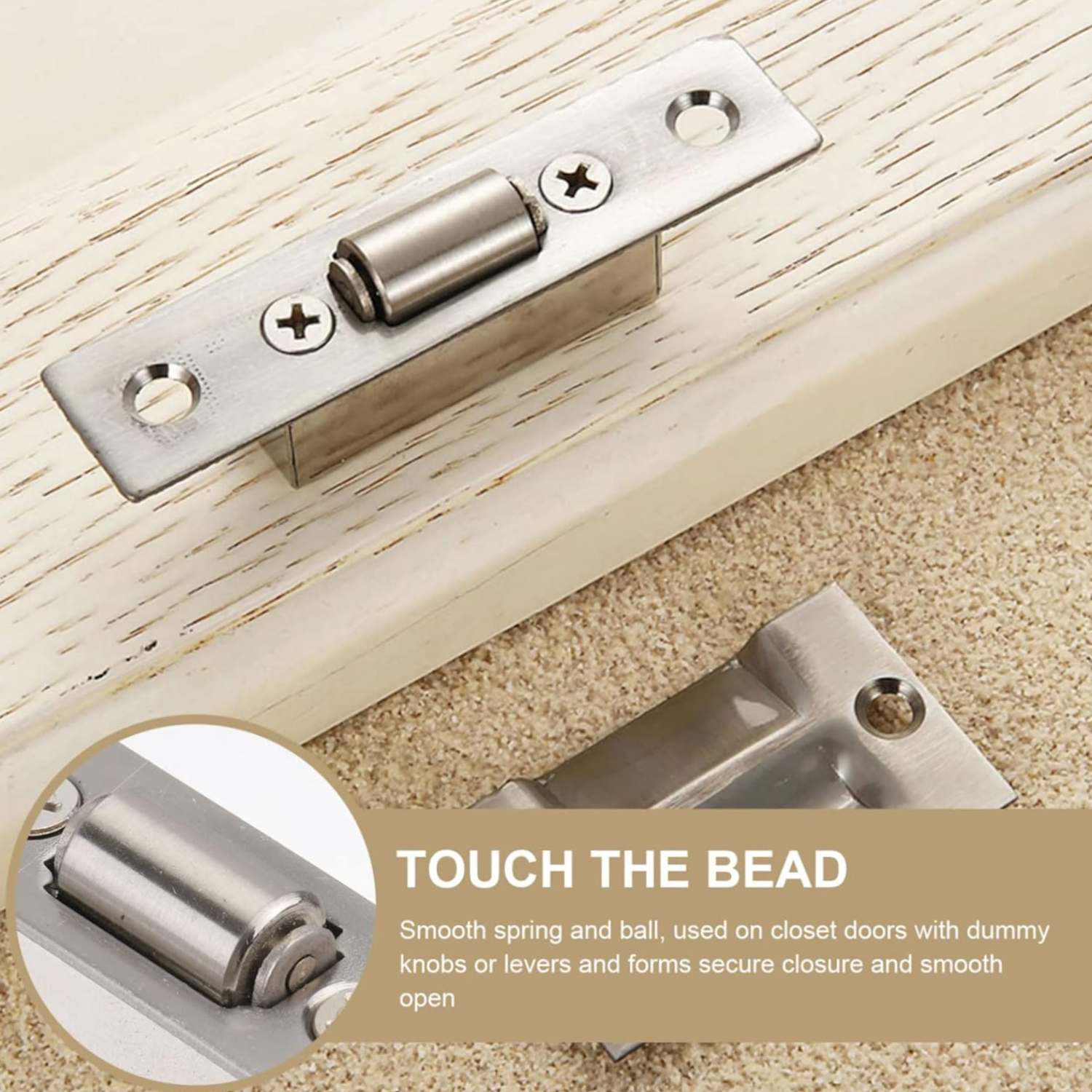 Zamek do drzwi ze stali nierdzewnej, zamek wpuszczany ukryty, zamek niewidoczny, zawias, 2 sztuki - 5