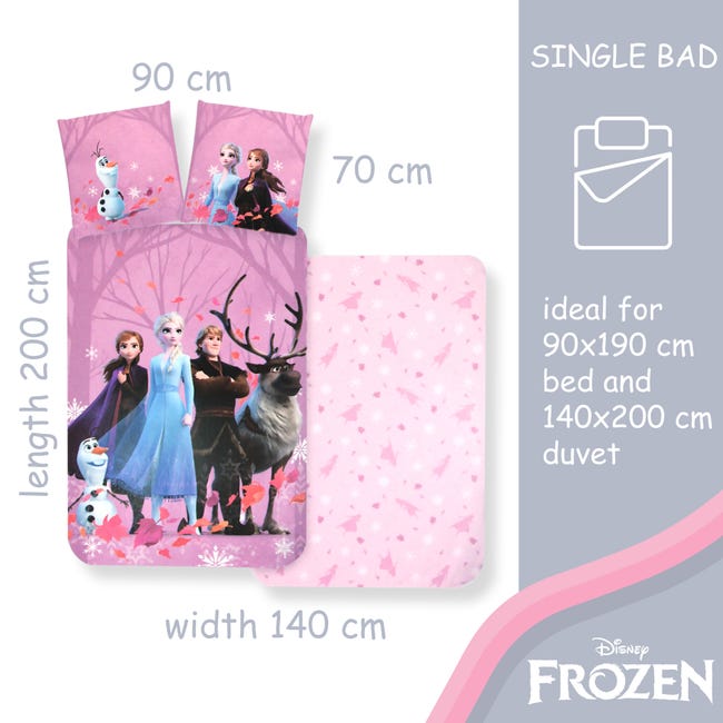 Set copripiumino Disney Frozen per letto singolo doubleface in