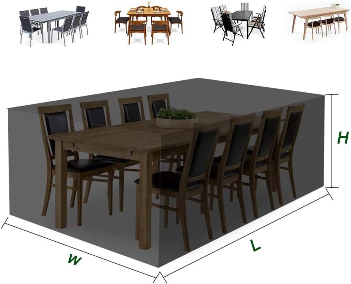 Housse de protection pour mobilier de jardin,Housse de Protection pour Table Chaise Meubles,Argent,200x200x80CM - 2