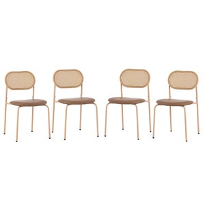 Sedia In Pelle Bianca Stile Barcellona - Poltrona Da Salotto Con Struttura In Acciaio Inox, Design Mid-Century