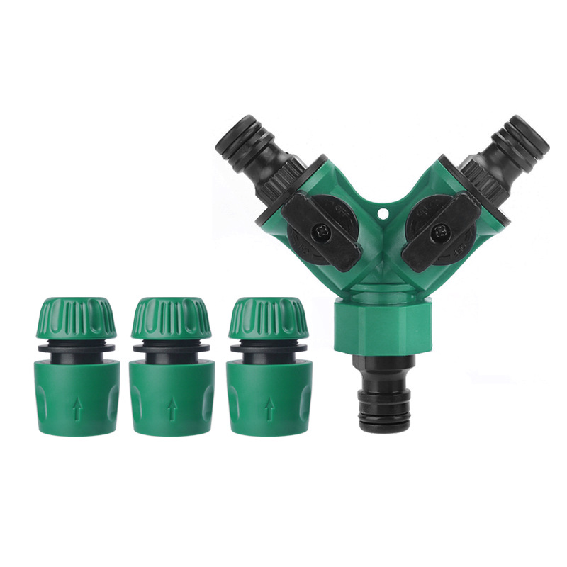 Złącze do węża ogrodowego, końcówka węża ogrodowego, rozdzielacz węża w kształcie litery Y, z 3 wyjściami zaworowymi do kranu ogrodowego