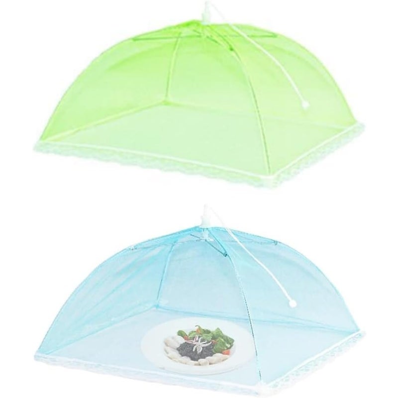 Składana osłona na żywność – 2 sztuki, siatka chroniąca przed owadami, ochrona żywności na owoce, grill, piknik i kemping – pokrywa chroniąca przed ow