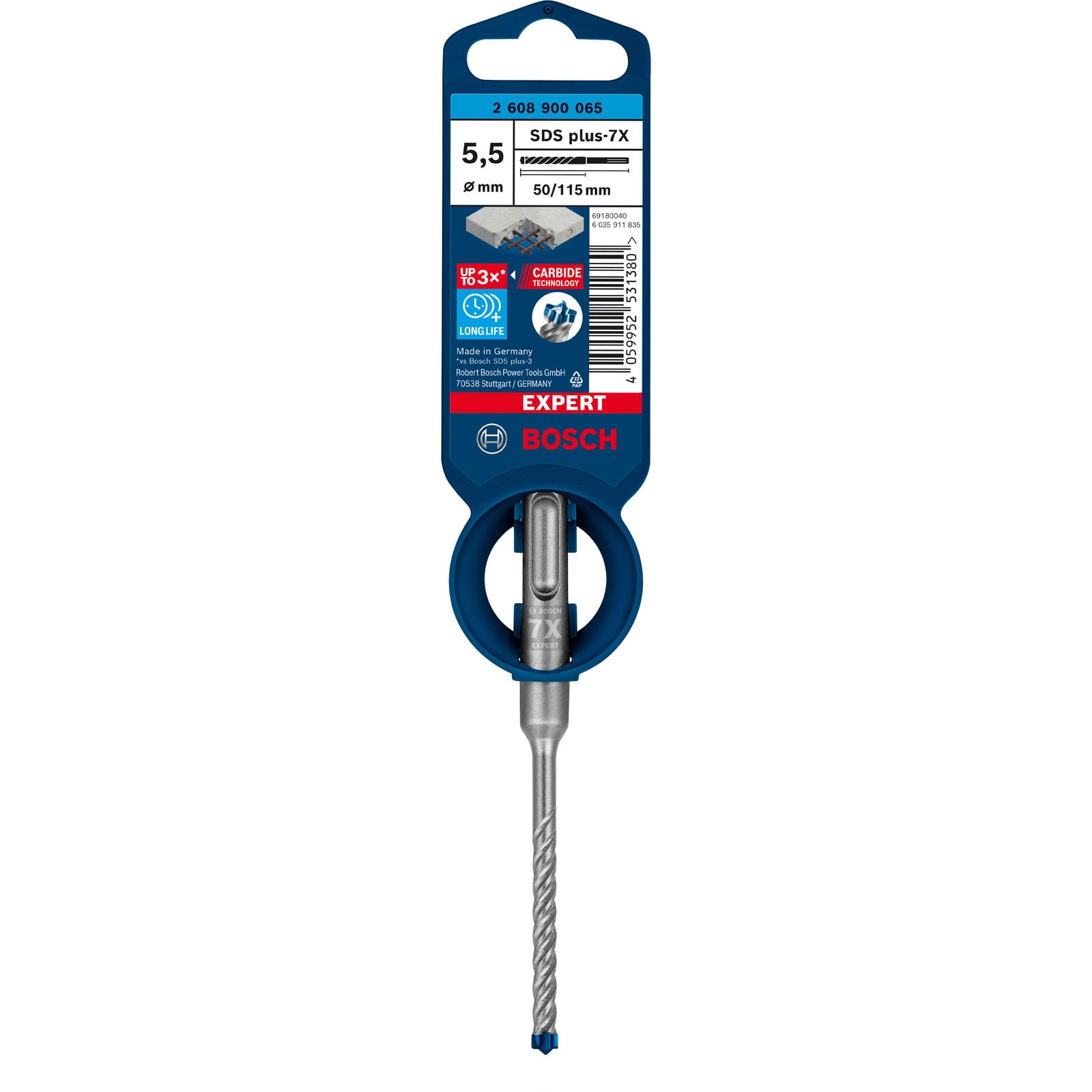 Bosch Accessories EXPERT SDS plus-7X 2608900065 Foret pour marteau-perforateur 1 pièce 5.5 mm Longueur totale 115 mm - 6