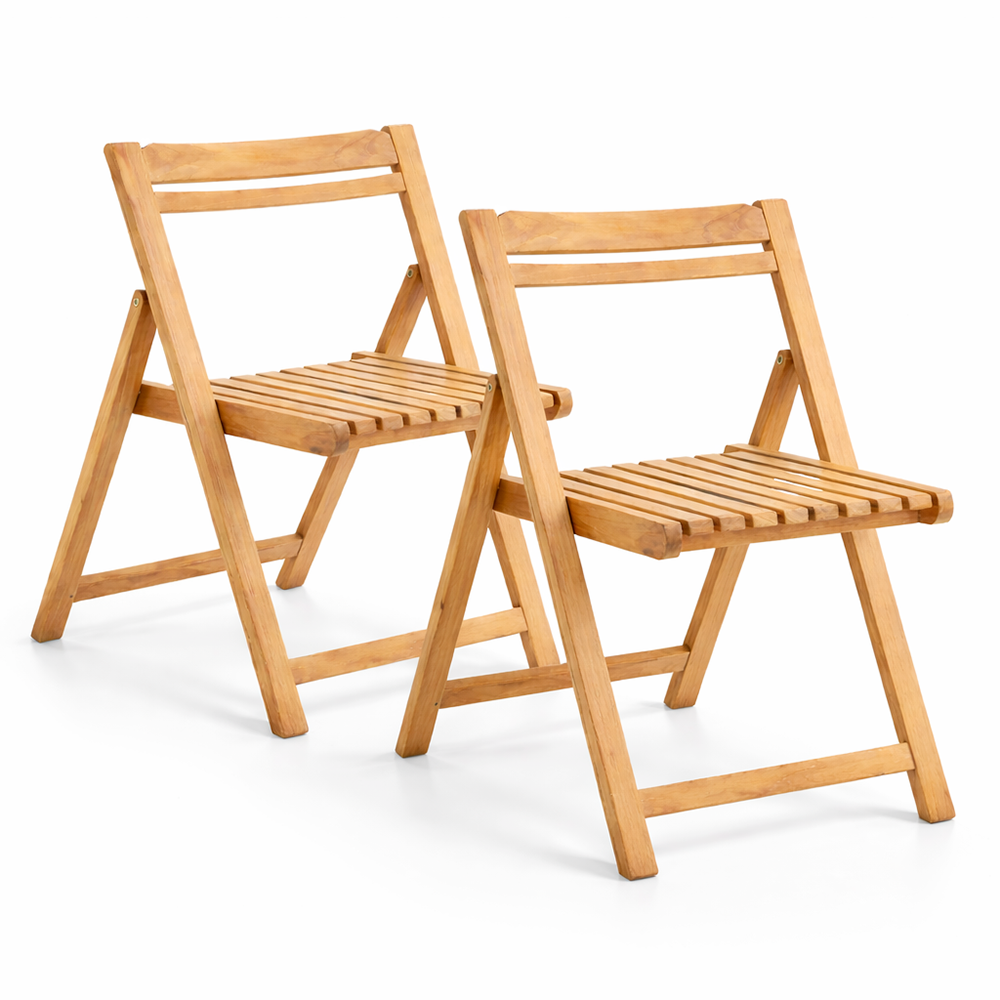 Tempo Style - Ensemble de 2 chaises pliantes en teck – Silla | Leroy Merlin