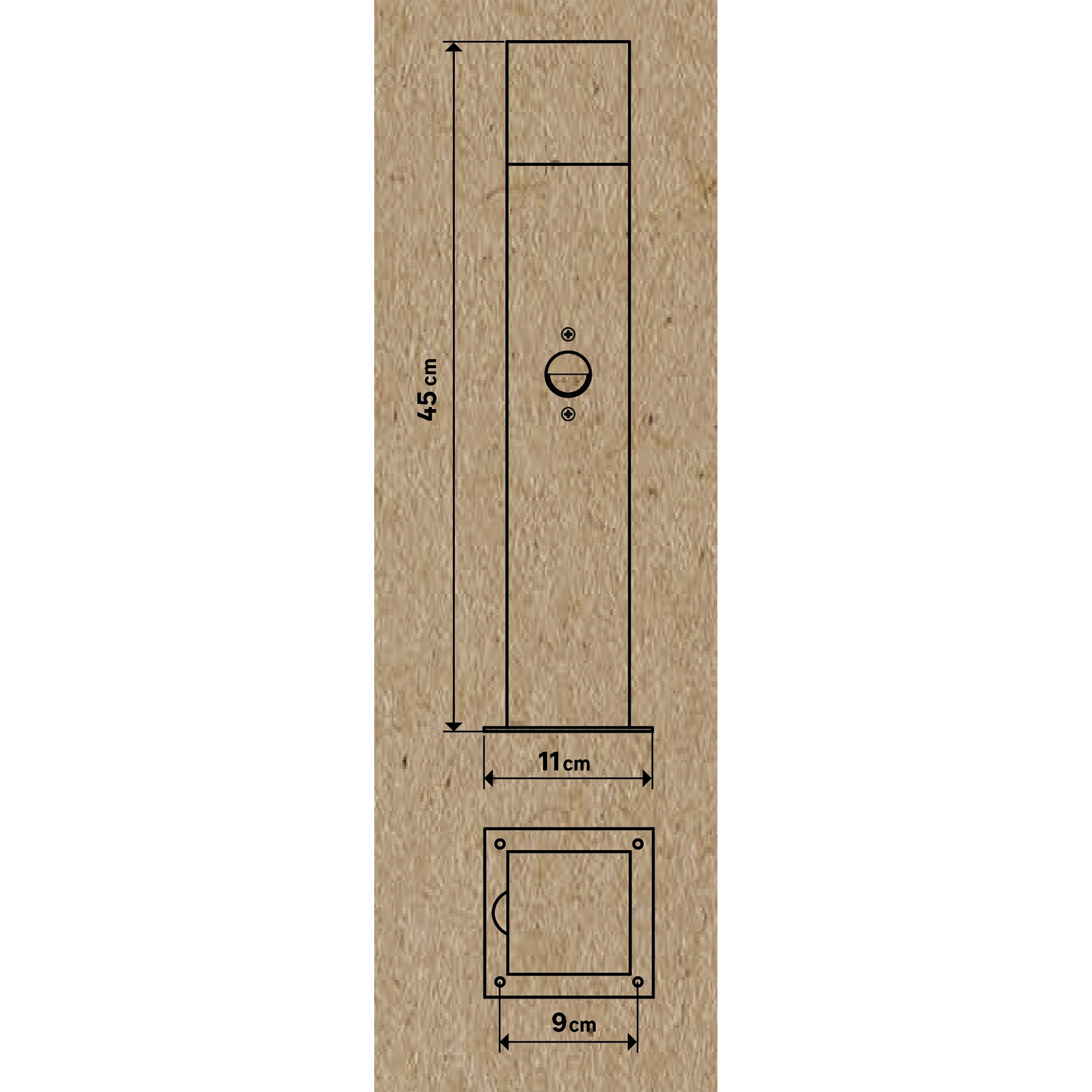 Lampione da esterno con sensore di movimento CIES A. 45 cm - 1 x E27 max 25W - IP54 - Antracite - INSPIRE - 7
