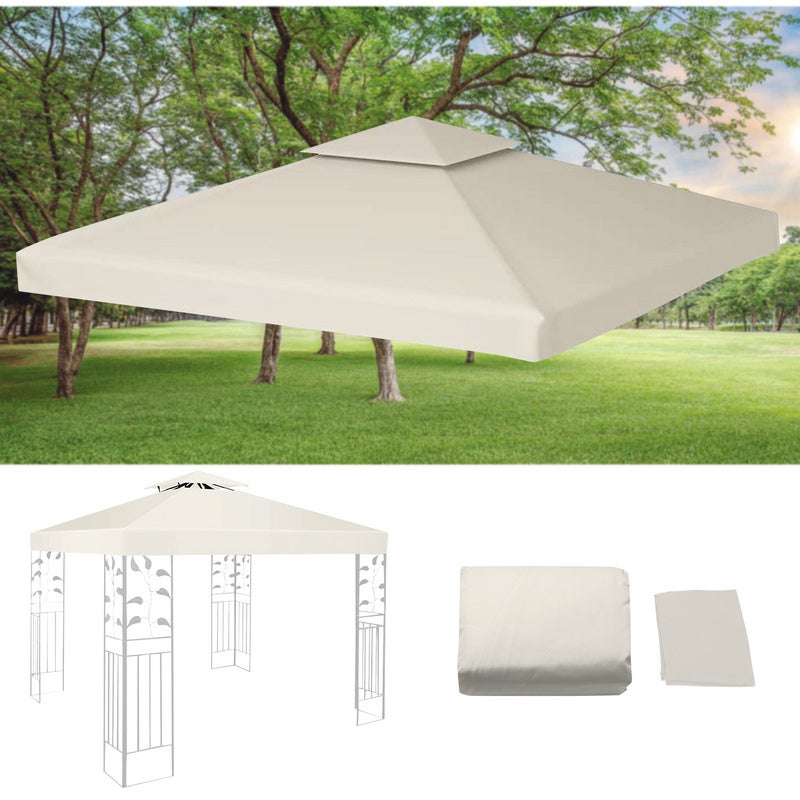 TUTTOPERGOLE Telo Di Ricambio In PVC Per Gazebo In Legno 3x3 Mt – Impermeabile 650gr/mq, Anti-UV E Antistrappo – Adatto Per IKEA ÄPPLARÖ E Strutture 3x3 – Made In Italy - 3
