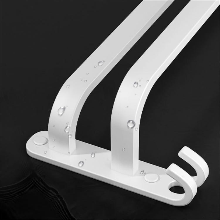 Support Mural pour Serviettes Blanc - Range-Serviettes Suspendu pour Salle de Bain - Sans Perçage - Organisation et Élégance Triple 50cm - 5