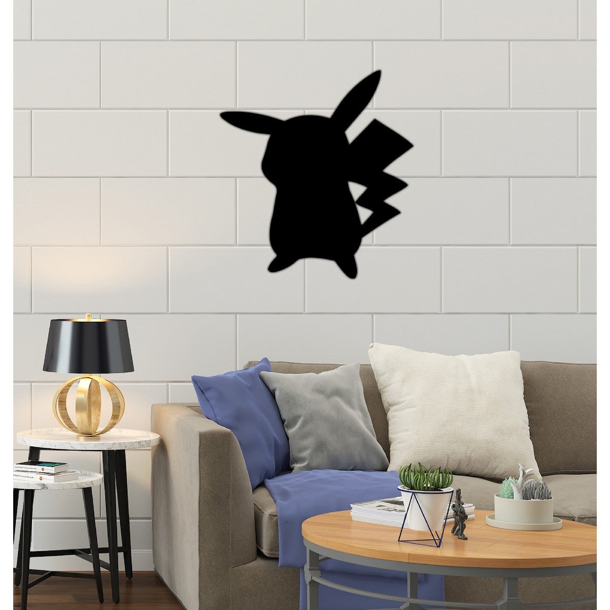 Enseigne Métal Pikachu Vintage 30x20 Cm - Plaque Étain Pokémon