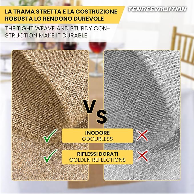 Tecido de Juta Natural Premium - 330g/m², Altura 1.40m - Venda por Metro Linear para Artesanato, Alfaiataria e Decoração - 3