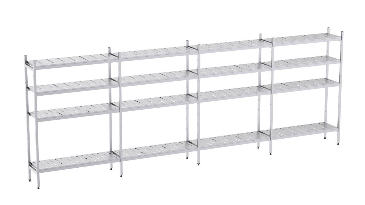 Rayonnage en acier inoxydable linéaires 4620x400 lisse 5 niveaux- DISTFORM - KIT00538 main image 1