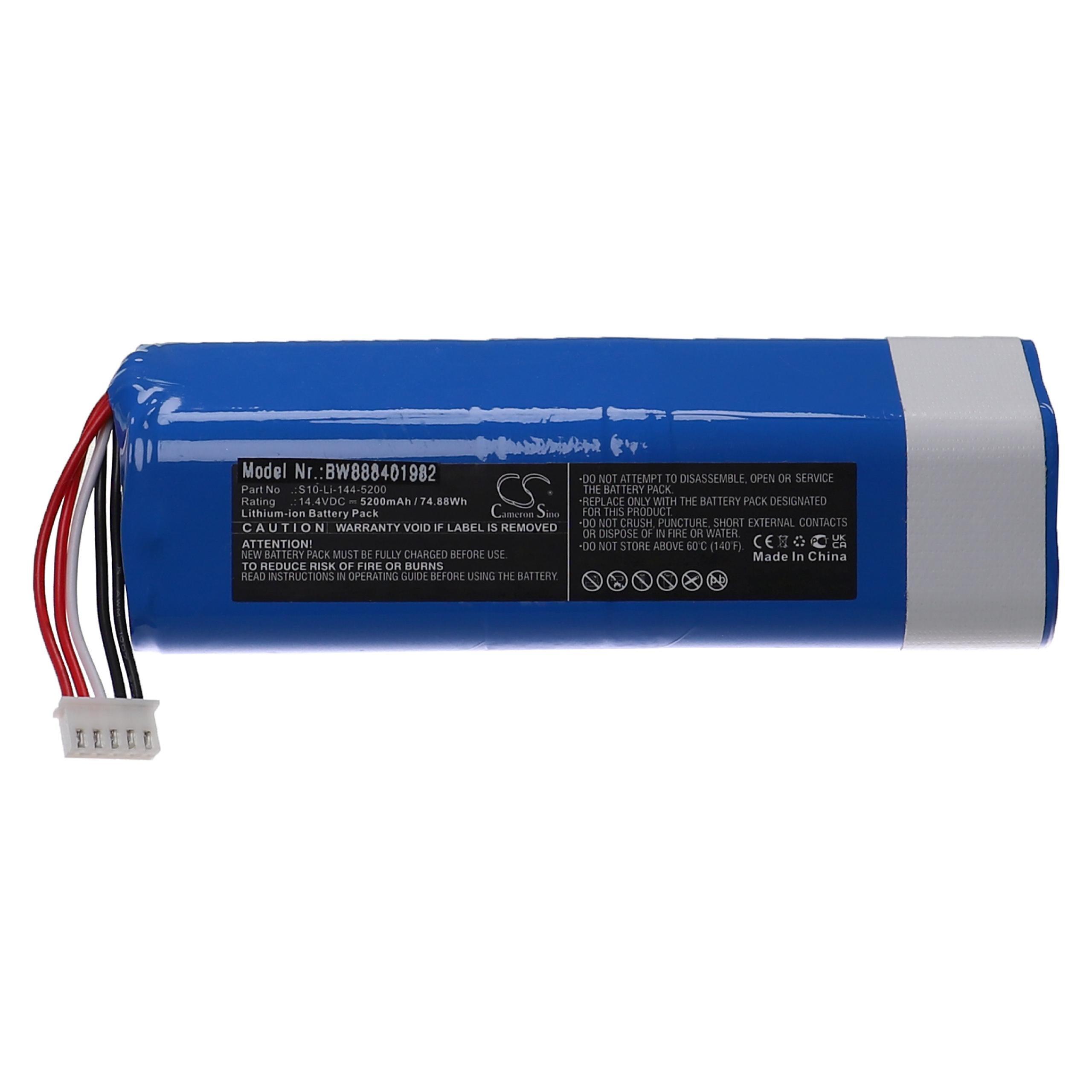 Batteria Di Ricambio Per Robot Aspirapolvere Ecovacs - 4800 MAh, 14,4 V, Li-Ion | Compatibile Con Modelli S10-Li-144-6800, S10-Li-144-5200, Ecc.