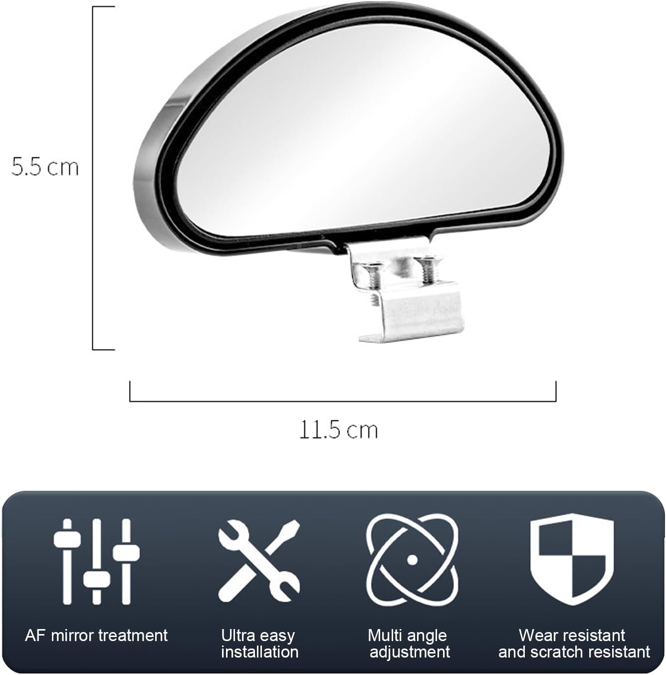 2pcs Retroviseur Miroir D'angle Mort Rétroviseur Conduite Accompagnée Grand Angle Latéral Auxiliaire Réglable Auxiliaire Réglable à Plusieurs angles D - 2