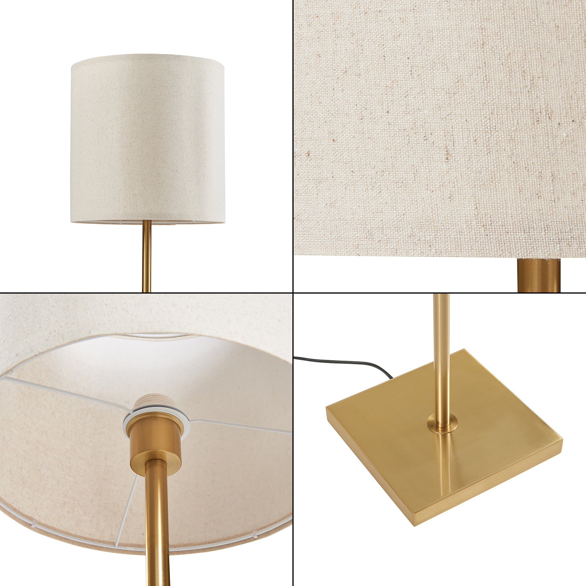 Lampadaire Fildholm hauteur 157 cm couleur laiton / effet lin lux.pro - 3