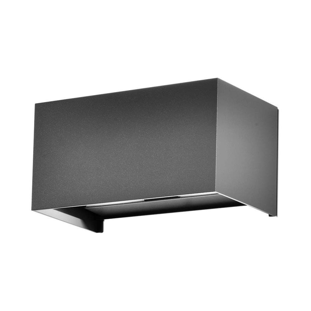 24W 110LM/W Rectangular LED Wall Light with Double Beam, Gray Color, 3000K, IP65