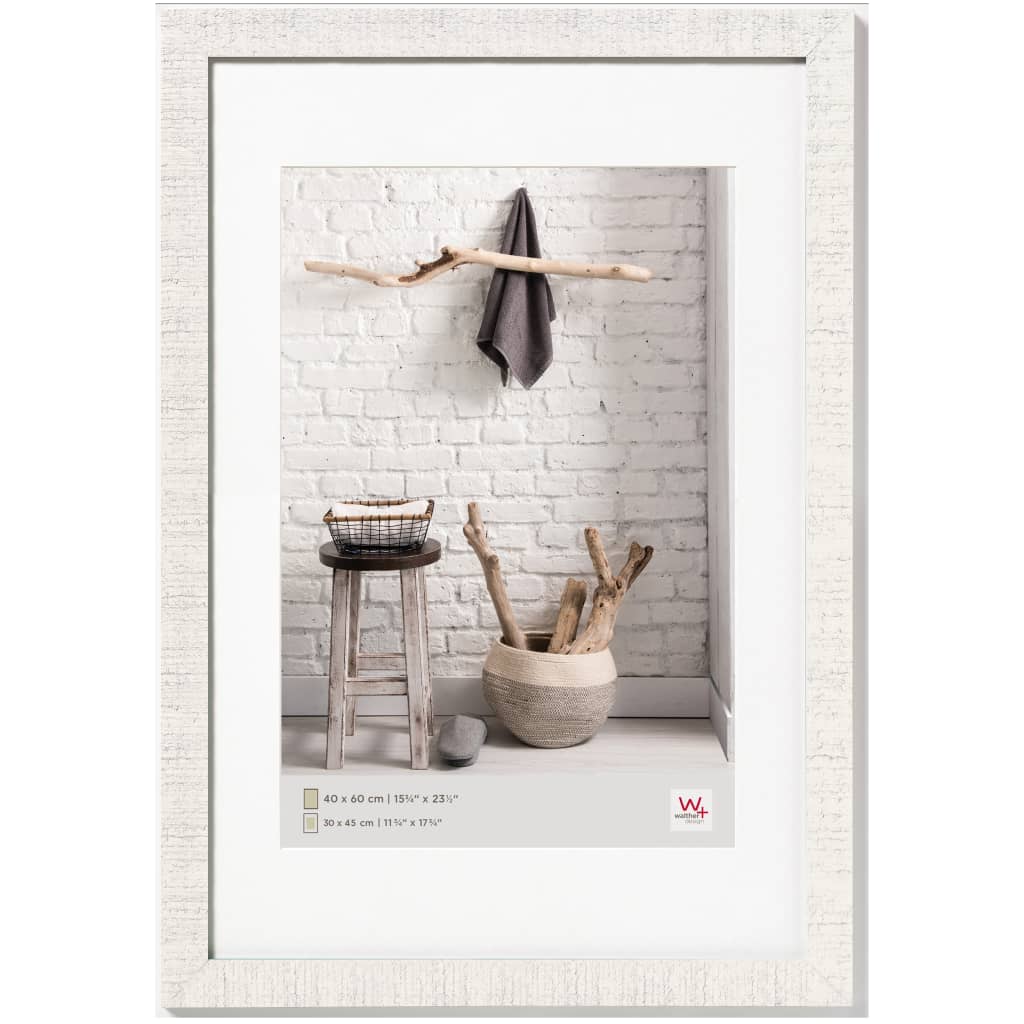 Walther Design Cadre photo en bois, blanc/argenté, 15 x 20 cm Walther Design Cadre photo en bois, blanc/argenté, 15 x 20 cm