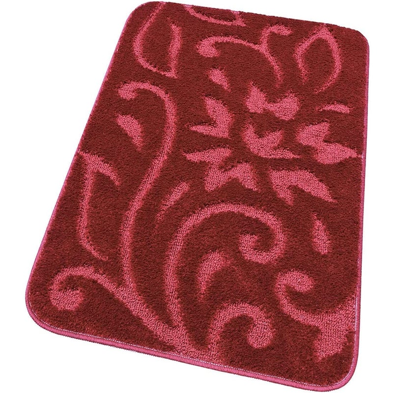 Mata łazienkowa Miękka Dywanik Przyłóżkowy Nowoczesny Elegancki Antypoślizgowy Chłonny Burgundowy 65x130 cm