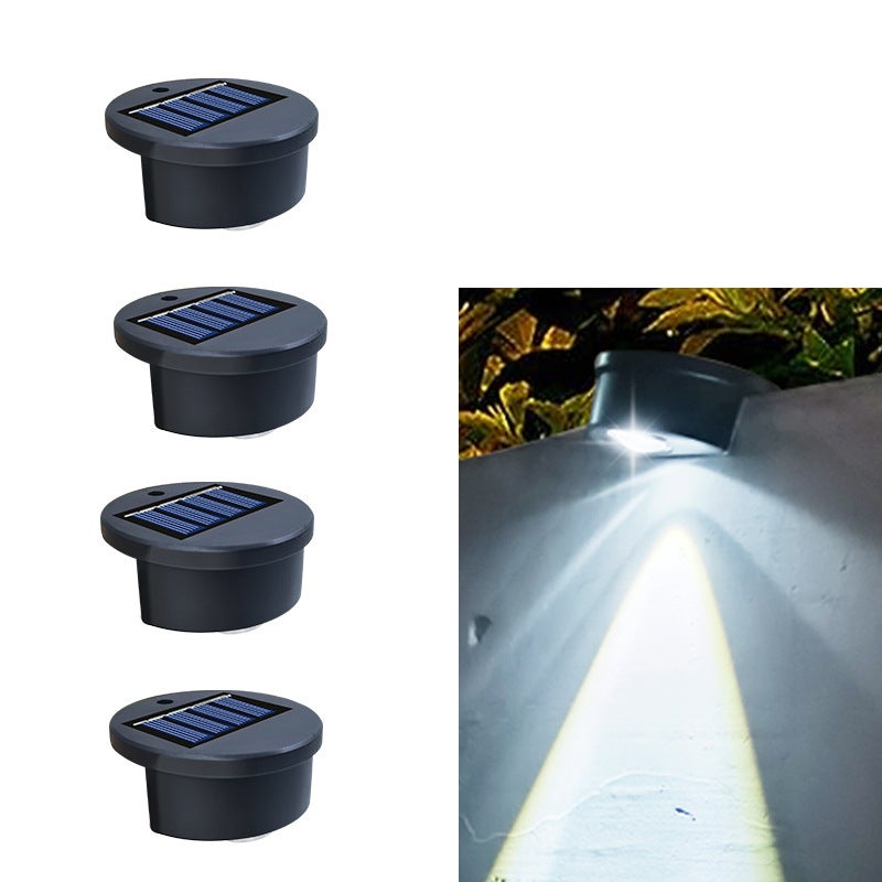 Zestaw 4 solarnych lamp LED na schody, zewnętrzne oświetlenie ogrodowe, światło białe