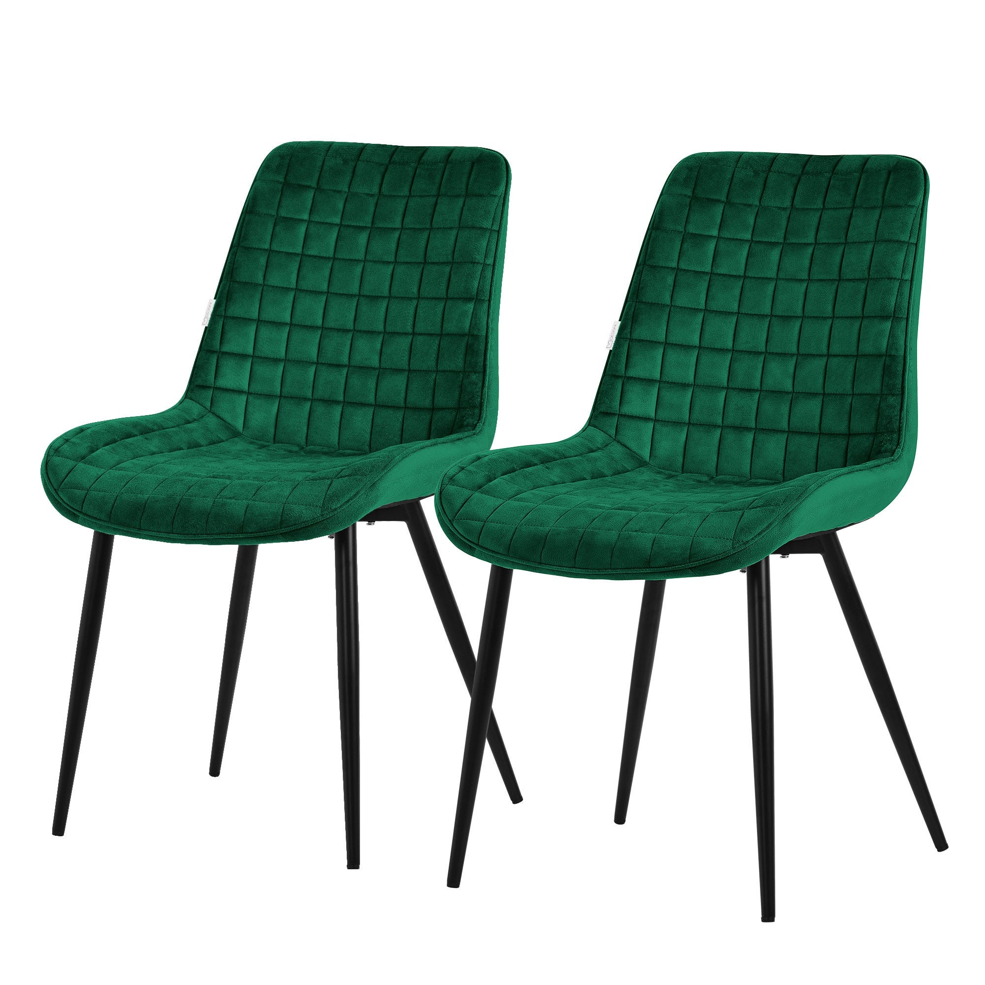 Pozbee Lot de 4 chaises de salle à manger modernes en velours vert émeraude avec pieds dorés chromés, rembourrées confortables et élégants (vert Pozbee Lot de 4 chaises de salle à manger modernes en velours vert émeraude avec pieds dorés chromés, rembourrées confortables et élégants (vert