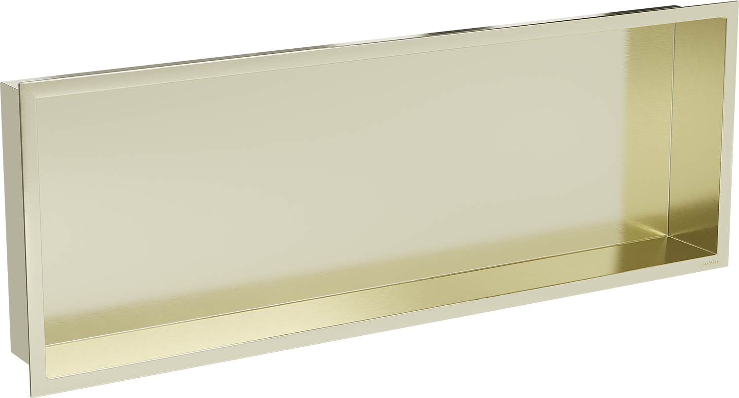 Mexen X-Wall-R półka wnękowa z kołnierzem 90 x 30 cm, złota szczotkowana - 1950903010