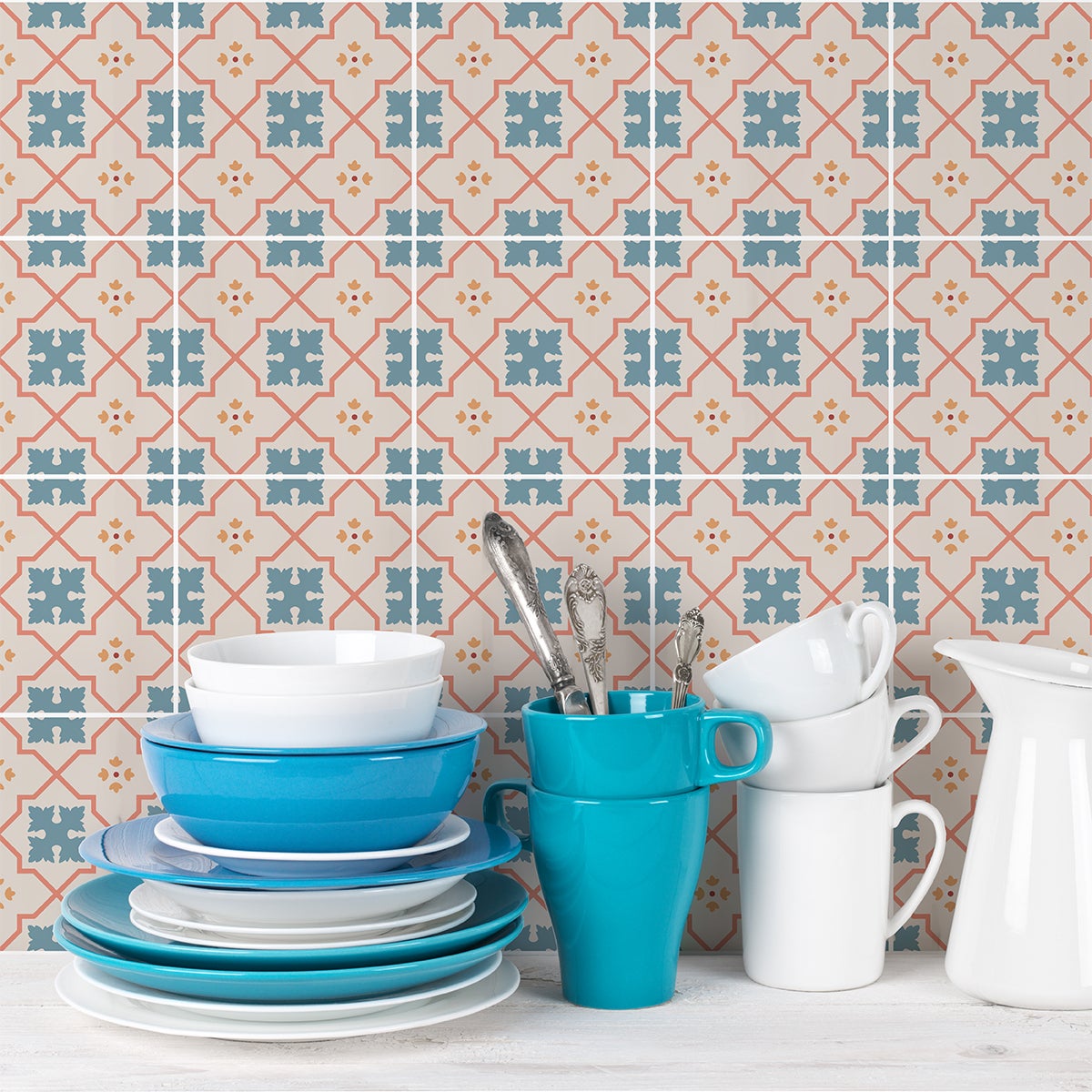 24 adesivi piastrelle di cemento azulejos Helio - Sticker adesivo - adesivi murali - 24stickers20x20cm - 4