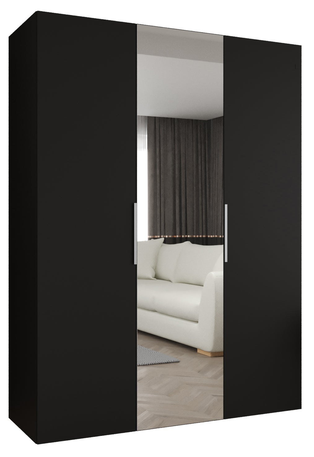 Szafa uchylna otwierana Marbella 2 150 x 52 x 202 cm czarny + u. kaszmir Abiks Meble