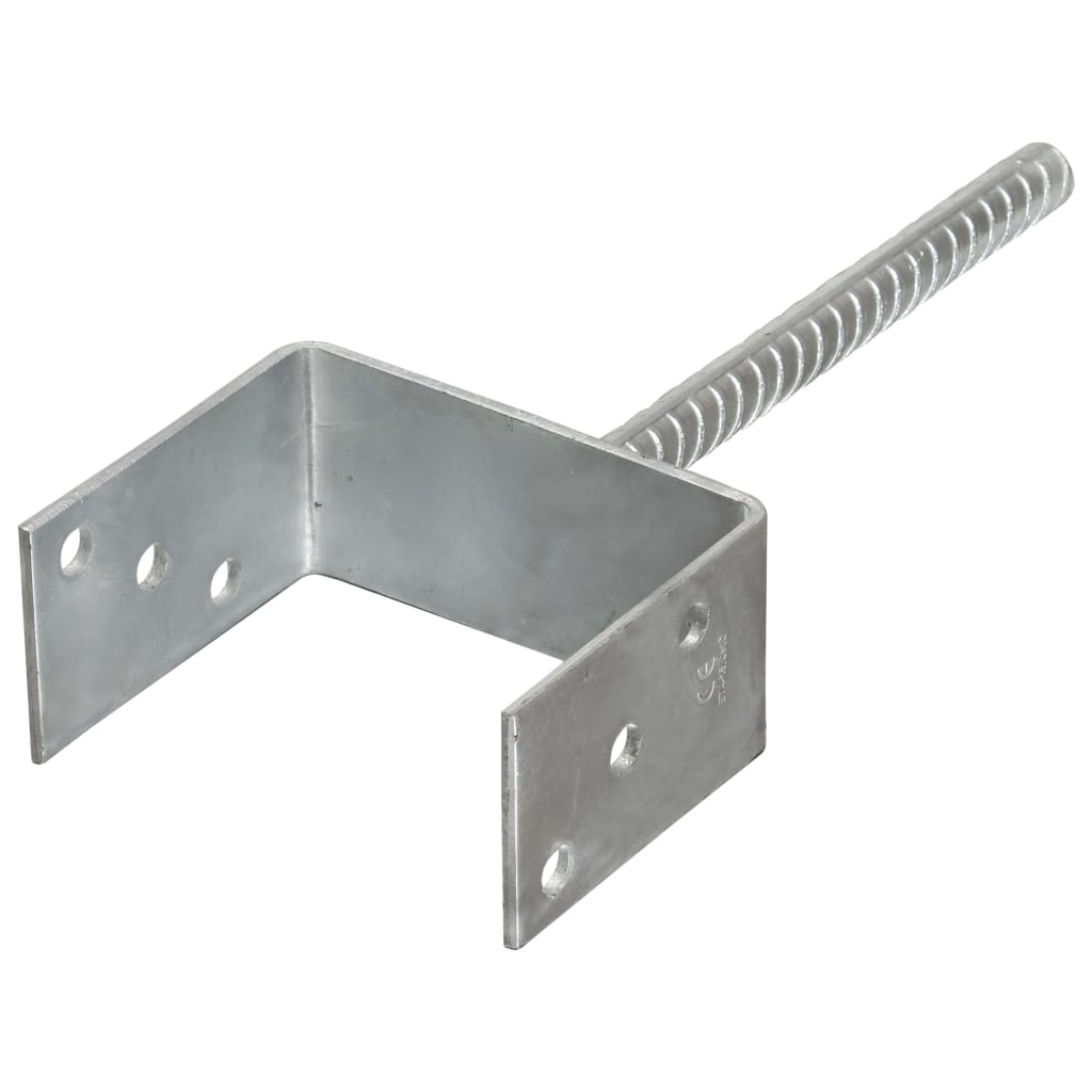 vidaXL Piquets de clôture 6 pcs Argenté 12x6x30 cm Acier galvanisé - 8