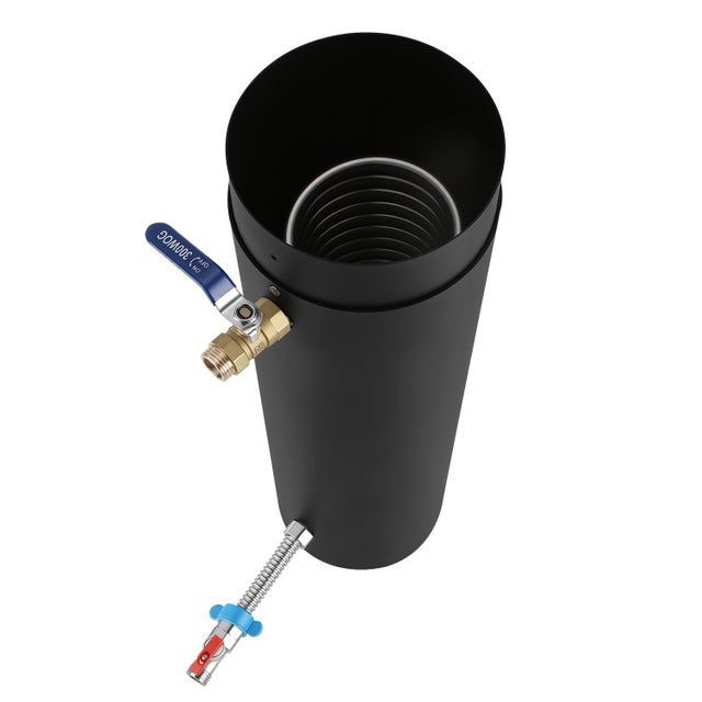 Échangeur thermique Ø15 cm pour conduit de cheminée avec spirale en acier inoxydable Chauffage efficace de parfait pour l'eau chaude