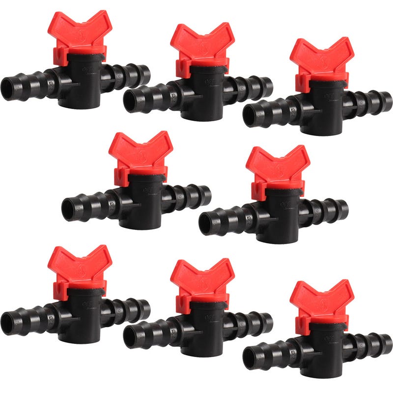 8 szt. kranów do węży ogrodowych, kranów do węży ogrodowych, 16 mm zawór odcinający do sterowania podlewaniem ogrodu