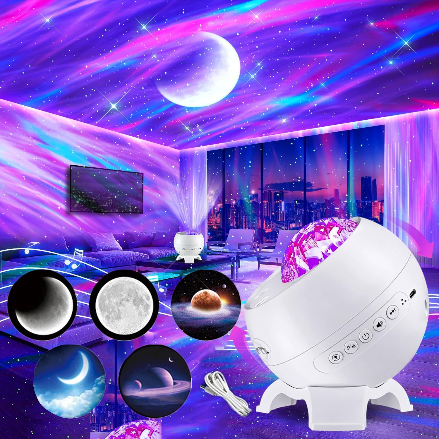 Bluetooth LED cielo stellato proiettore musica luce notturna per camera da letto decorazione bambini regali