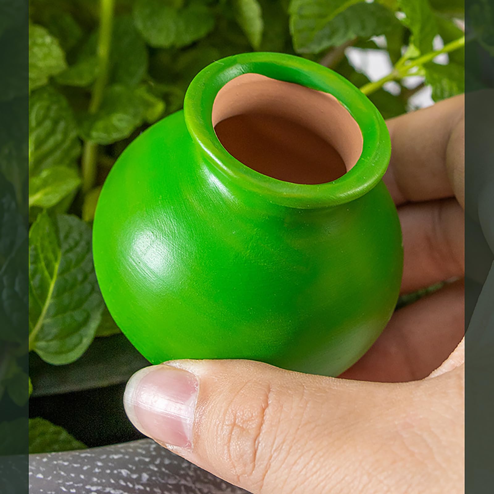 4 Arrosage Plante Interieur,Oyas a Planter Terre Cuite Extérieur,Terre Cuite Dispositifs d'Arrosage Automatiques en Céramique pour Vacances Plante - 6