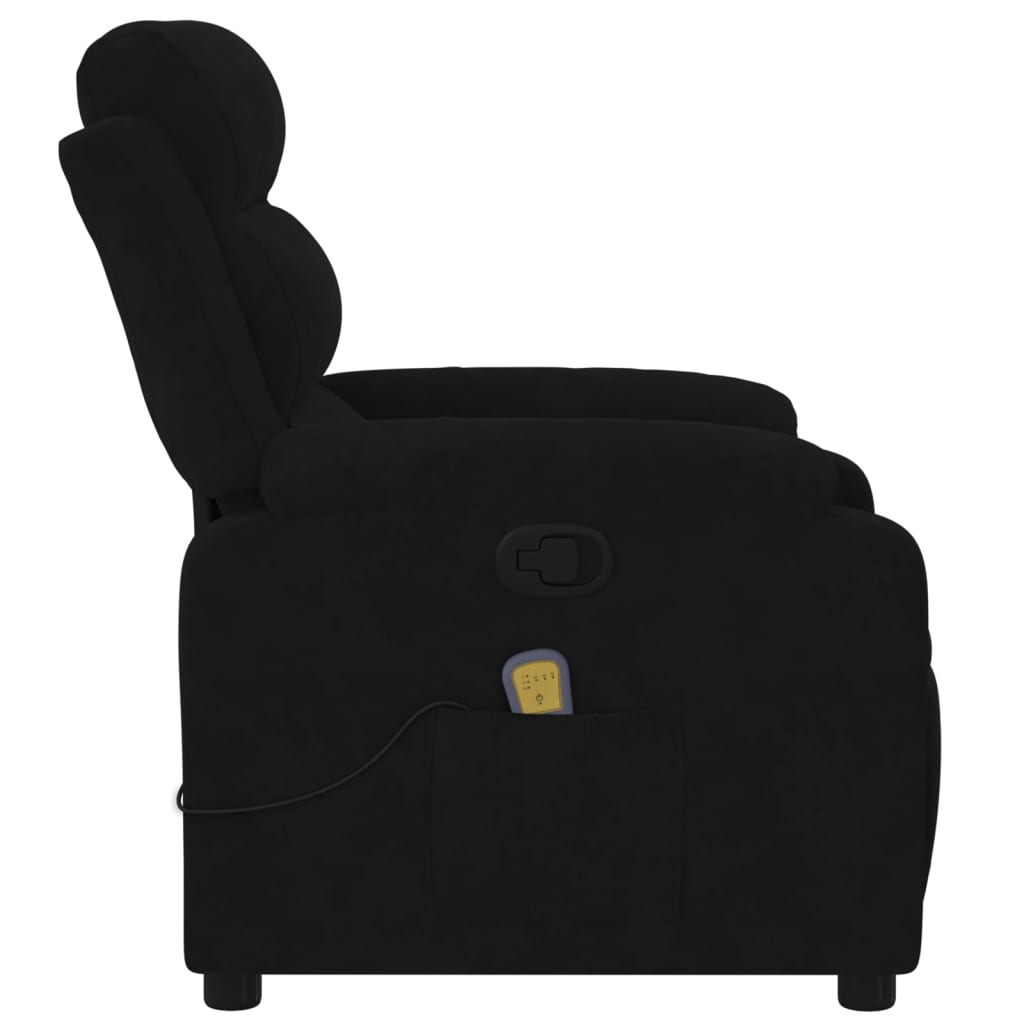 Fauteuil de Salon，Chaise，Fauteuil de massage inclinable noir velours - 8