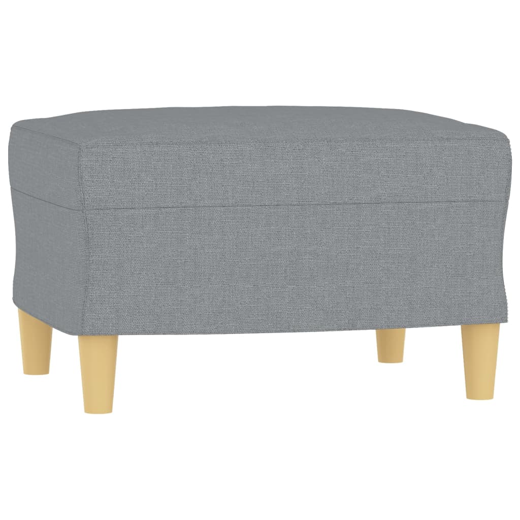 Fauteuil avec repose-pied Gris clair 60 cm Tissu - 5