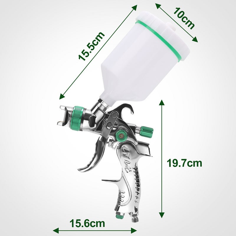 Pistolet à peinture HVLP Spray Gun Pro avec Godet de 600ml et 3 buses(1,4 1,7 2,0 mm) - 2