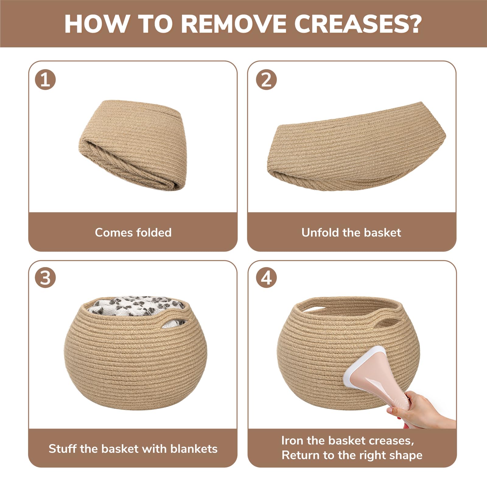 Petit panier de rangement tissé pour étagère, panier à clés sur table, panier mignon pour animaux, paniers de rangement pour la maison - 3