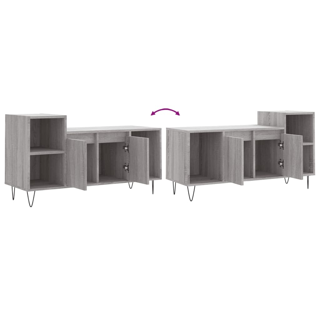 vidaXL Meuble TV Sonoma gris 100x35x55 cm Bois d'ingénierie - 9