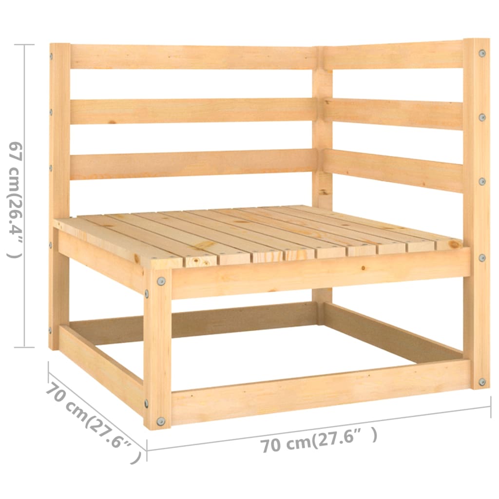 Maison Exclusive - Salon de jardin 3 pcs avec coussins Bois de pin massif - 8