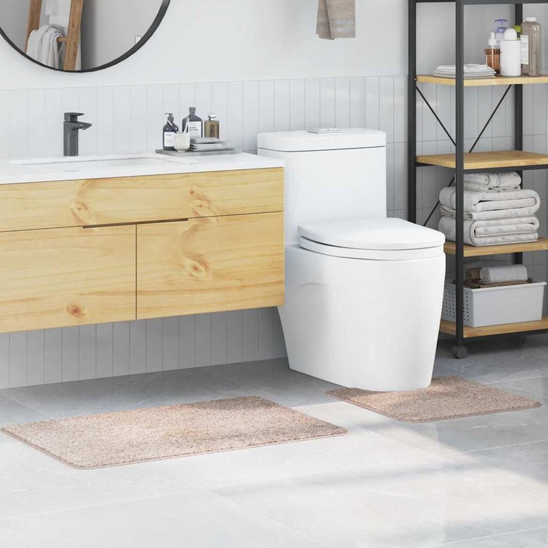 Zestaw mat łazienkowych antypoślizgowych 2 pcs Kremowy PP vidaXL