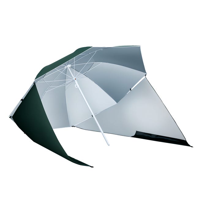 Parasol Jardín Ajustable con 32 Luces LED Solares y Mango de Manivela ...