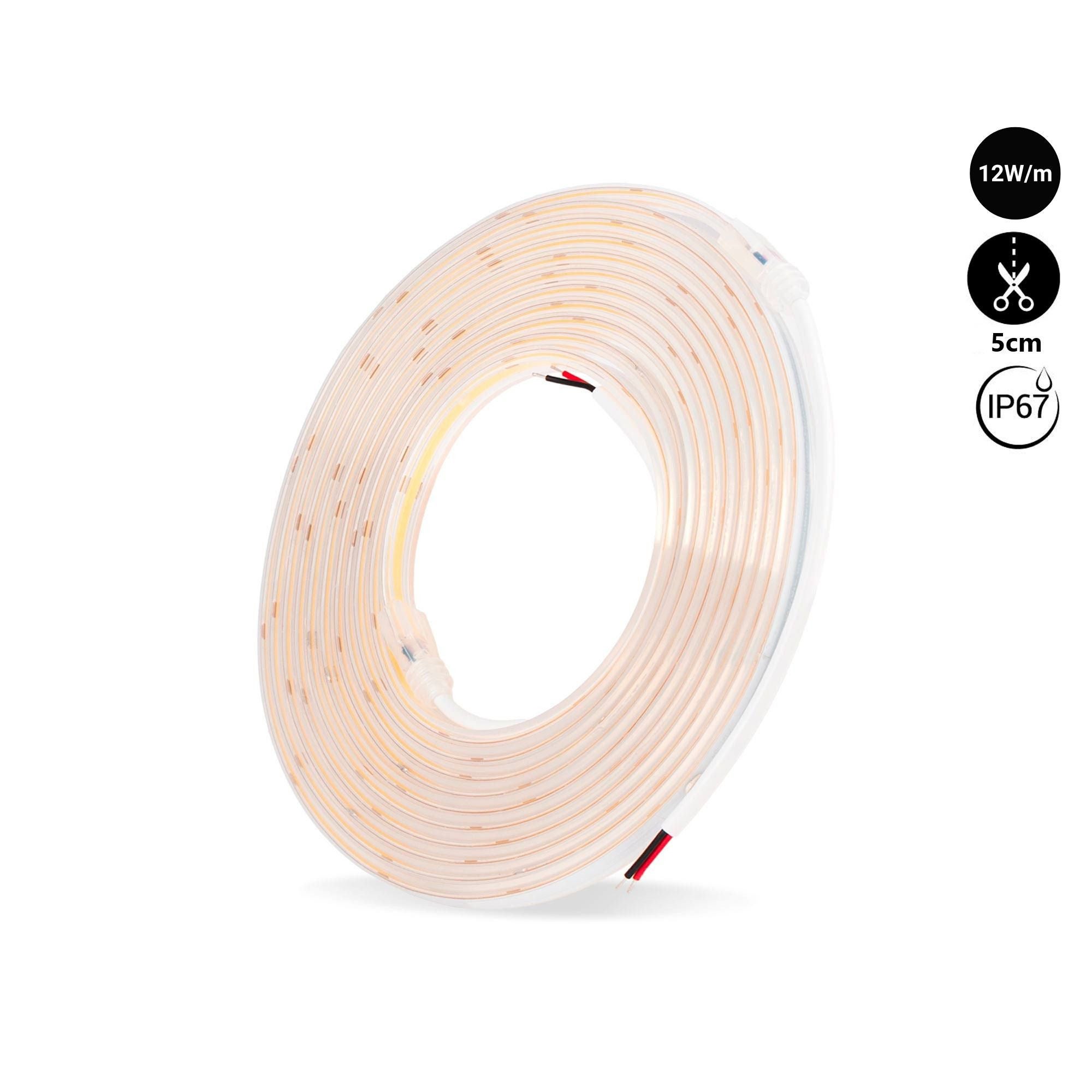 Neon LED flexible 3D 24V DC - 16x16mm - 5 mètres - Kit complet - 12W/m