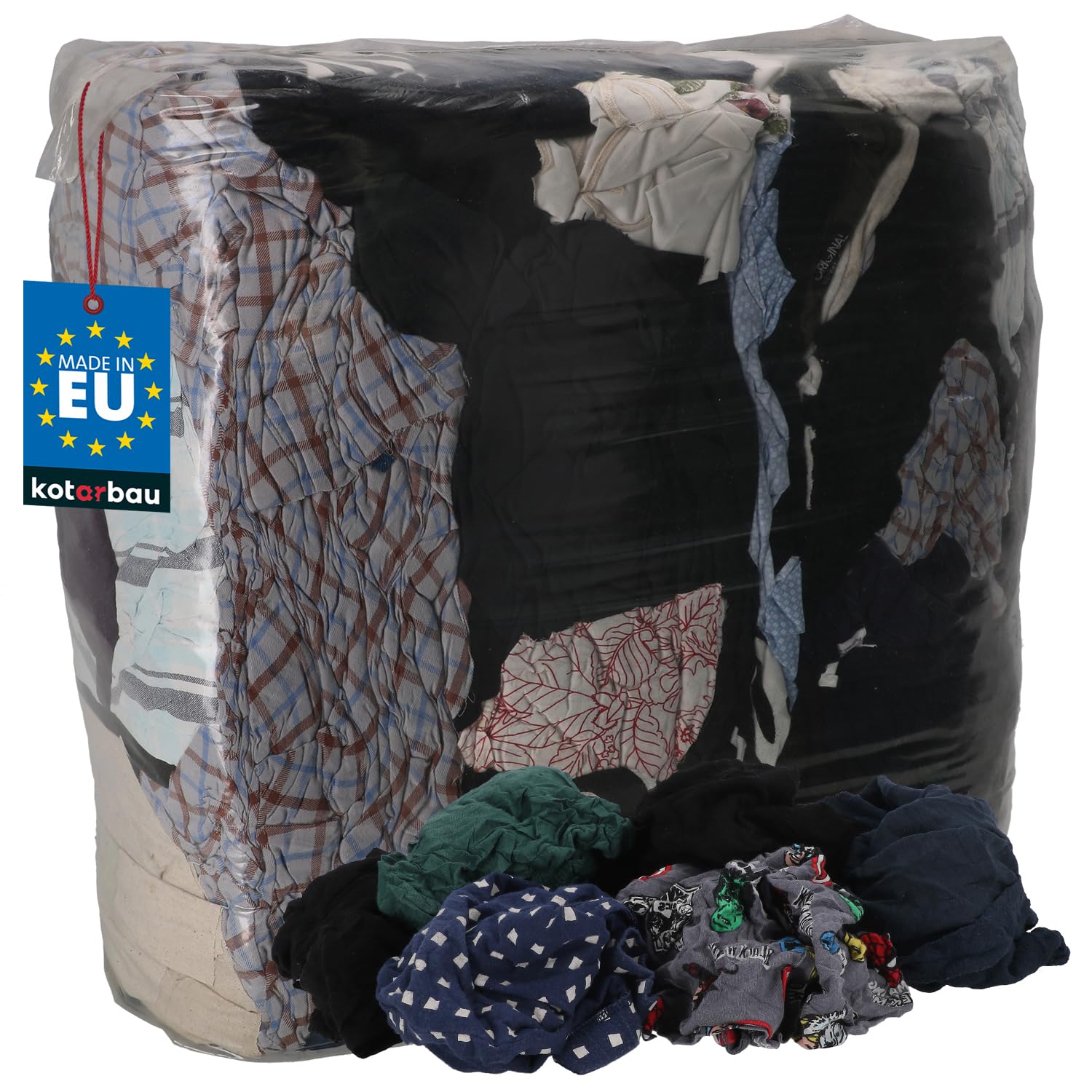 Czyściwo bawełniane kolor przemysłowe cięte 100% cotton szmaty chłonne 10kg - KOTARBAU